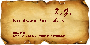 Kirnbauer Gusztáv névjegykártya